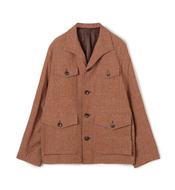 CABaN「コットンリネンスラブ 4ポケットカバーオールジャケット」|テーラードジャケット|47 ブラウン