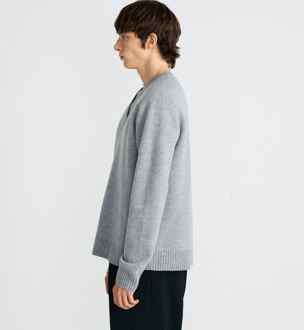 Edition「スラブ縮絨 Vネックプルオーバー」|ニット・セーター|