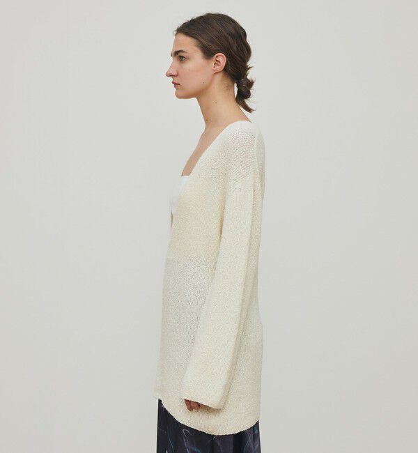 DES PRES「カールヤーンニット Vネックチュニックプルオーバー」|ニット・セーター|
