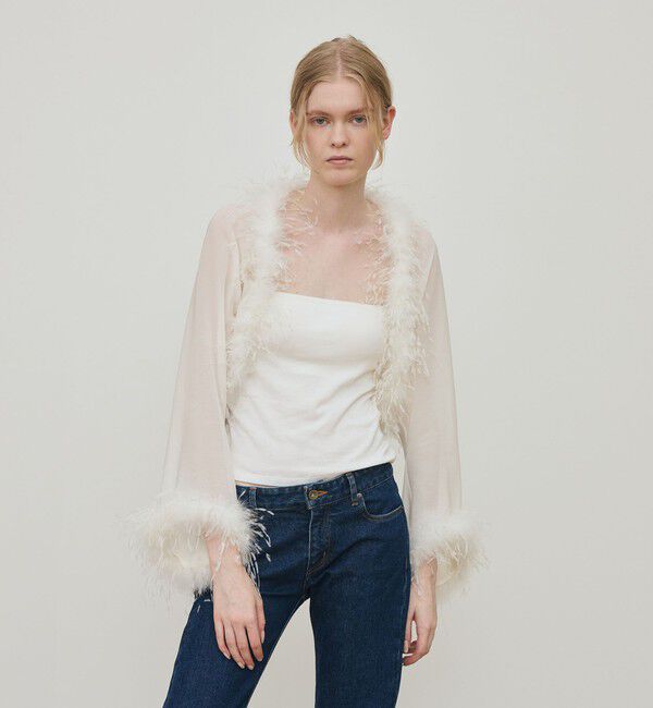 DES PRES「クレープ デシン ファーボレロ」|シャツ・ブラウス|