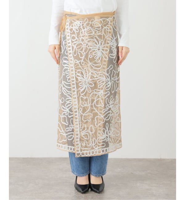  「SARA MALLIKA TULLE TAPE EMBROIDERY WRAP 020352SF2：スカート」|スカート|