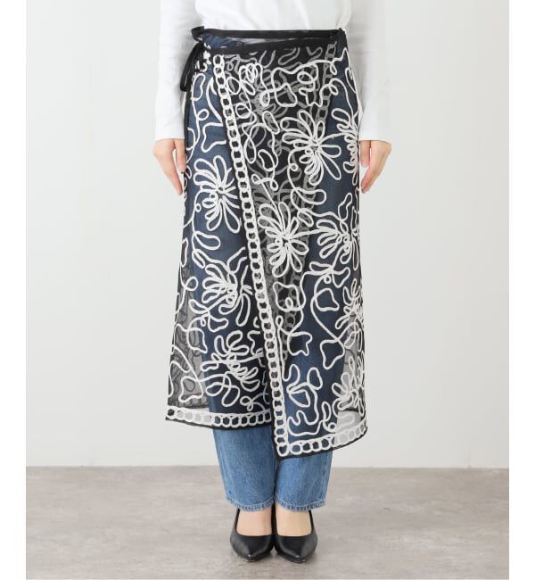  「SARA MALLIKA TULLE TAPE EMBROIDERY WRAP 020352SF2：スカート」|スカート|