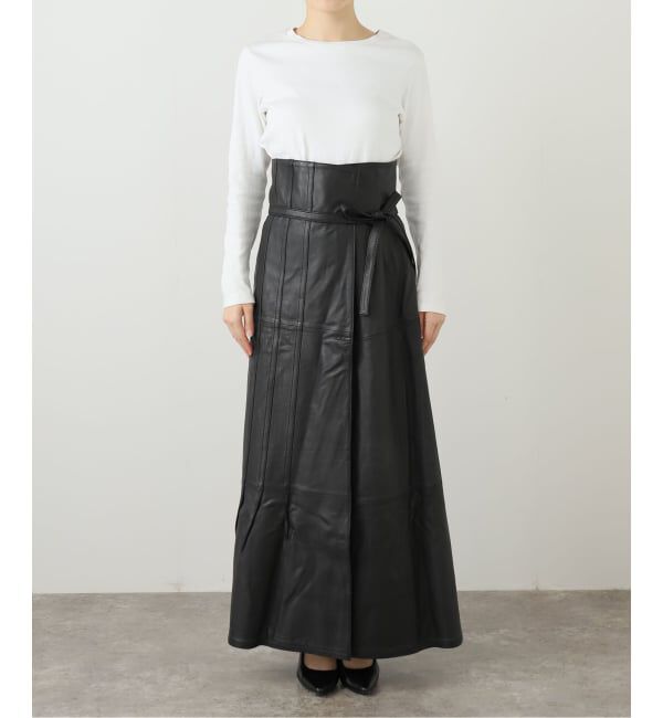  「SEEALL LEATHER ASYMMETRIC SKIRT SAW51/SK502：スカート」|スカート|