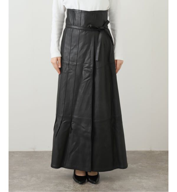  「SEEALL LEATHER ASYMMETRIC SKIRT SAW51/SK502：スカート」|スカート|