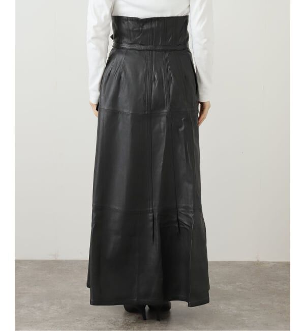  「SEEALL LEATHER ASYMMETRIC SKIRT SAW51/SK502：スカート」|スカート|