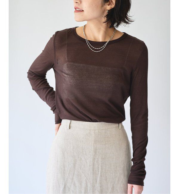 EMILYWEEK「コットンシアープルオーバー」|Tシャツ・カットソー|ブラウン