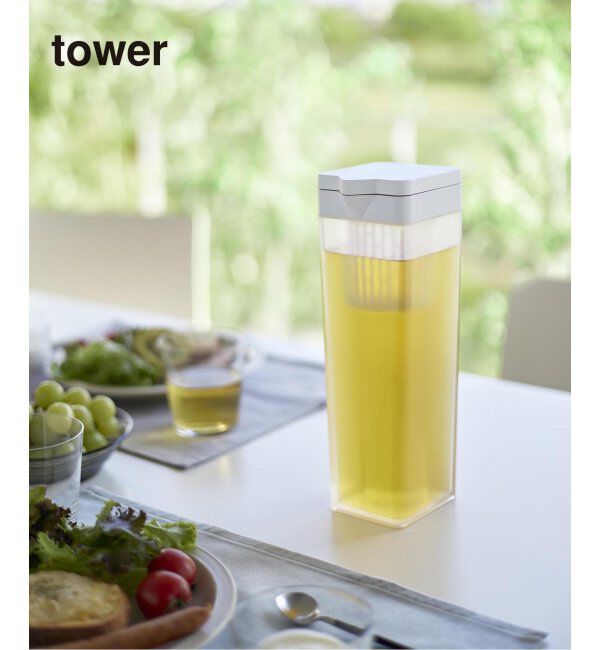 journal standard Furniture「《WEB限定》【tower/タワー】倒して置ける冷水筒 ティーバッグ入れ付き」|食器・キッチングッズ|ホワイト