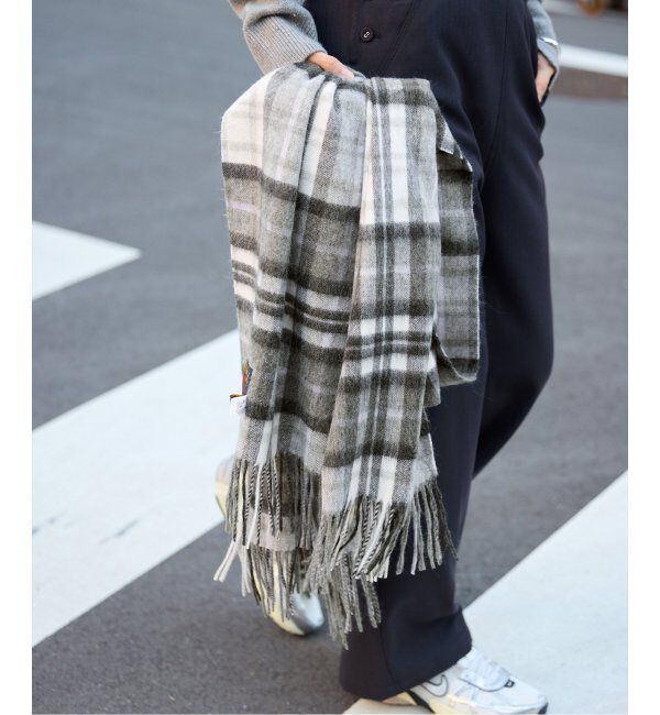 SLOBE IENA「《追加》TWEEDMILL/ツイードミル ストール 70-190-WP」|ストール|グレーA