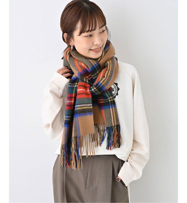 SLOBE IENA「《追加》TWEEDMILL/ツイードミル ストール 70-190-WP」|ストール|キャメル