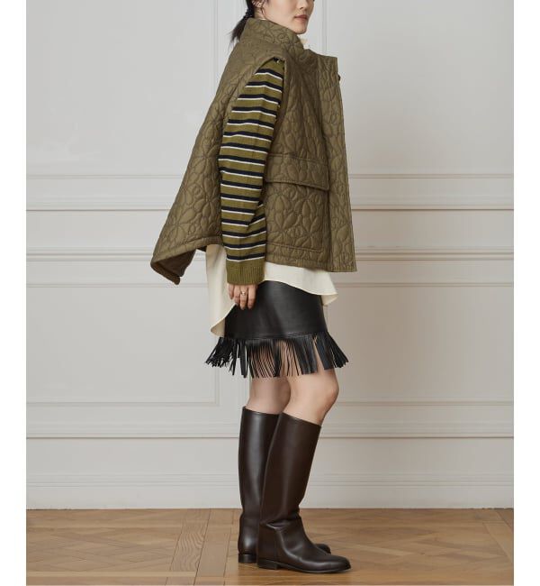 IENA LA BOUCLE「IENA LA BOUCLE レザーフリンジミニスカート」|スカート|