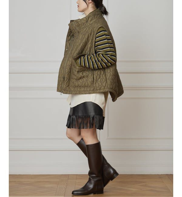 IENA LA BOUCLE「IENA LA BOUCLE レザーフリンジミニスカート」|スカート|