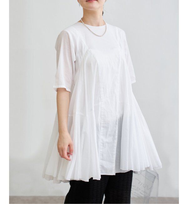 IENA「《追加》AAYUSHI/アユーシ ボリュームフレアハーフスリーブワンピース」|ワンピース|