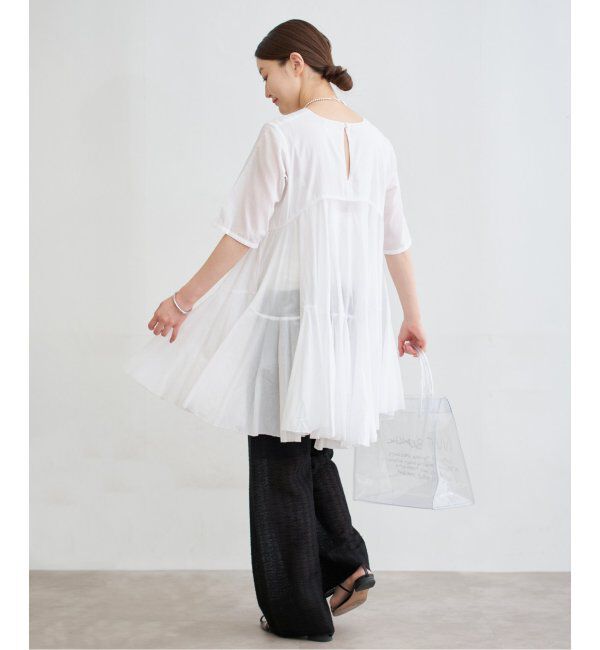 IENA「《追加》AAYUSHI/アユーシ ボリュームフレアハーフスリーブワンピース」|ワンピース|