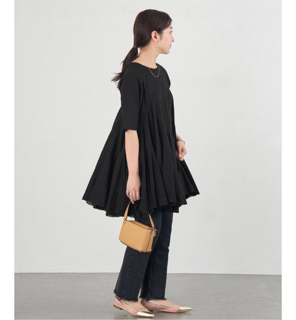 IENA「《追加》AAYUSHI/アユーシ ボリュームフレアハーフスリーブワンピース」|ワンピース|