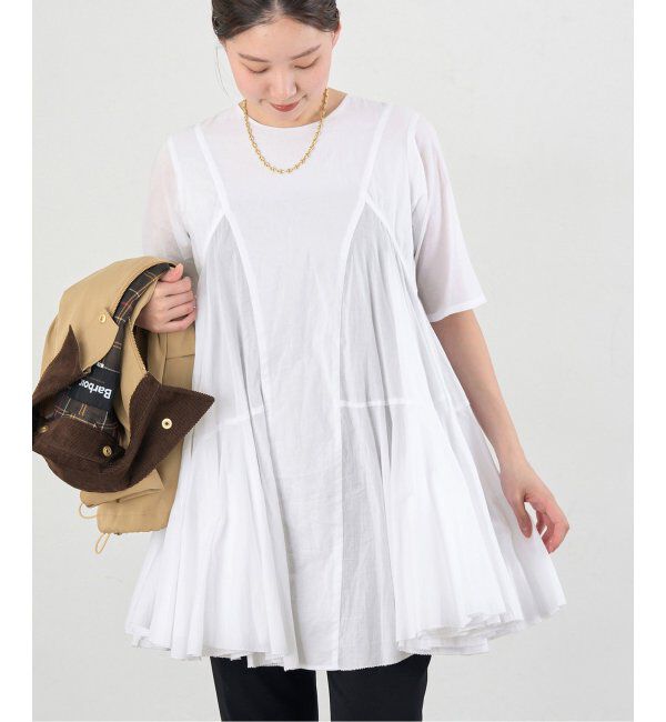 IENA「《追加》AAYUSHI/アユーシ ボリュームフレアハーフスリーブワンピース」|ワンピース|