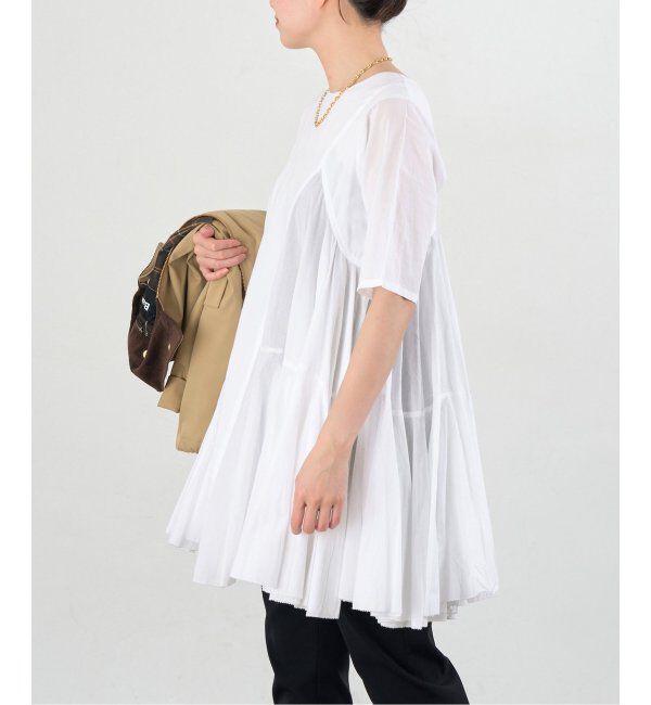 IENA「《追加》AAYUSHI/アユーシ ボリュームフレアハーフスリーブワンピース」|ワンピース|