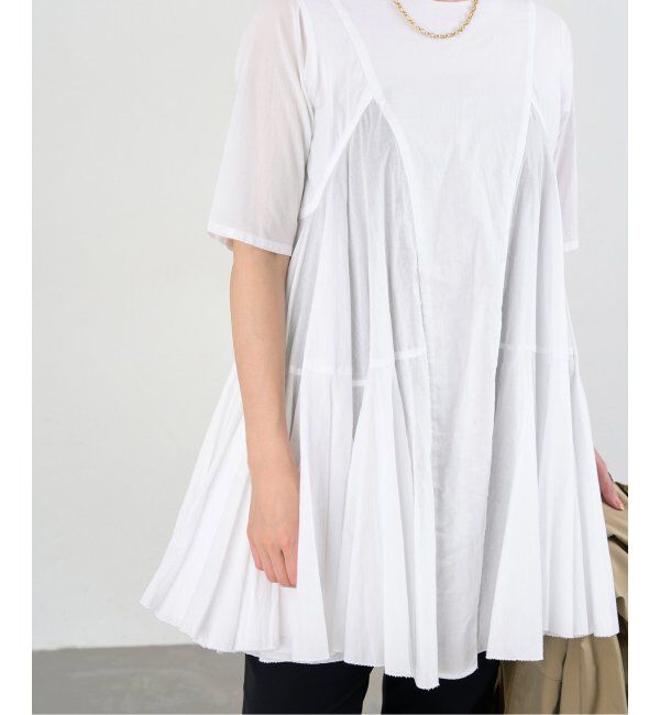 IENA「《追加》AAYUSHI/アユーシ ボリュームフレアハーフスリーブワンピース」|ワンピース|