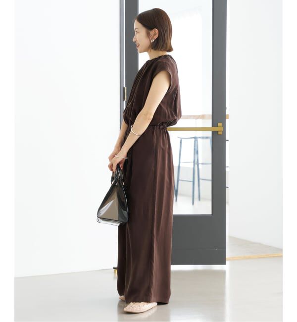 IENA「《追加3》キュプラギャザーネックオールインワン」|オールインワン|