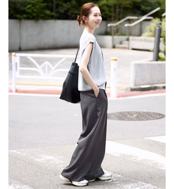 SLOBE IENA「PEツイルワイド2タックスラックス」|スラックス|