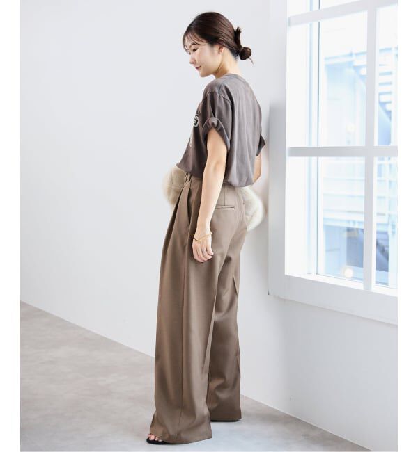 SLOBE IENA「PEツイルワイド2タックスラックス」|スラックス|