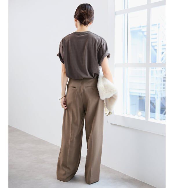 SLOBE IENA「PEツイルワイド2タックスラックス」|スラックス|