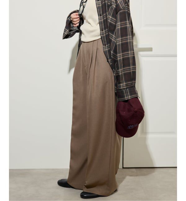 SLOBE IENA「PEツイルワイド2タックスラックス」|スラックス|