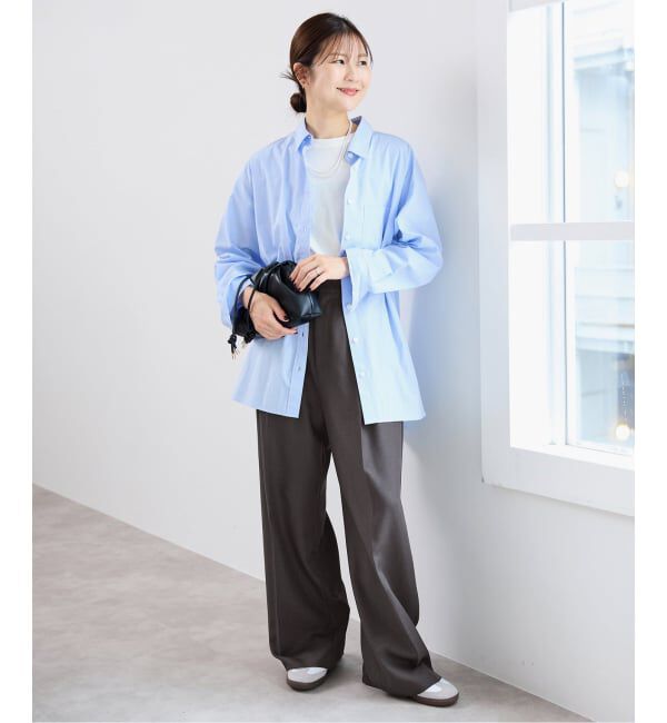 SLOBE IENA「PEツイルワイド2タックスラックス」|スラックス|