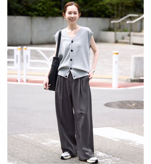 SLOBE IENA「PEツイルワイド2タックスラックス」|スラックス|