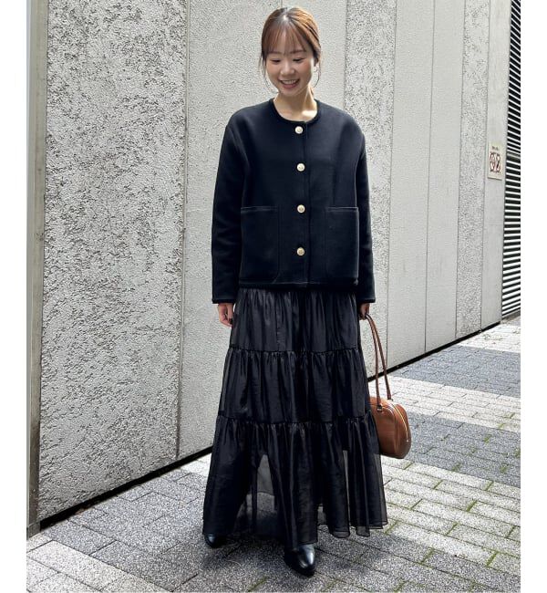 SLOBE IENA「《一部WEB・店舗限定カラーあり》ダブルフェイスニットジャケット」|カーディガン|