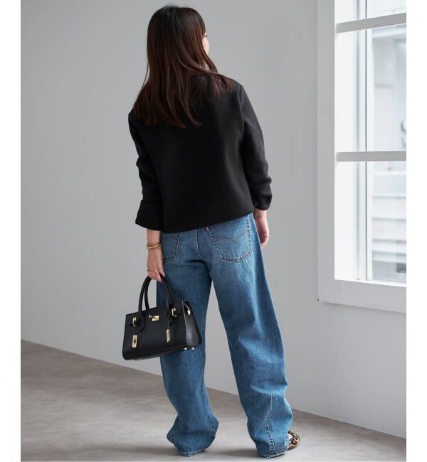 SLOBE IENA「《一部WEB・店舗限定カラーあり》ダブルフェイスニットジャケット」|カーディガン|