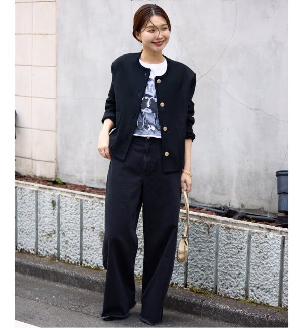 SLOBE IENA「《一部WEB・店舗限定カラーあり》ダブルフェイスニットジャケット」|カーディガン|