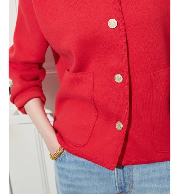 SLOBE IENA「《一部WEB・店舗限定カラーあり》ダブルフェイスニットジャケット」|カーディガン|