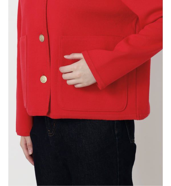 SLOBE IENA「《一部WEB・店舗限定カラーあり》ダブルフェイスニットジャケット」|カーディガン|