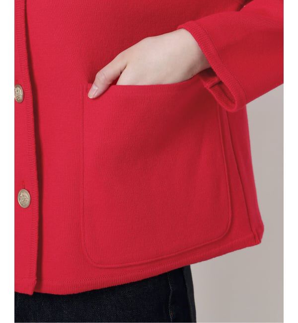 SLOBE IENA「《一部WEB・店舗限定カラーあり》ダブルフェイスニットジャケット」|カーディガン|