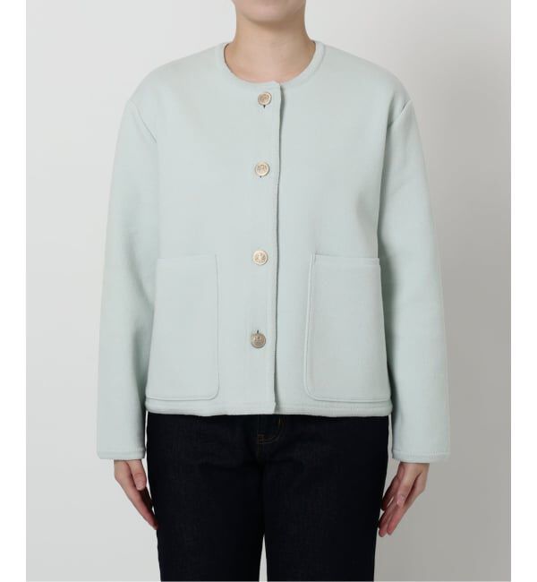 SLOBE IENA「《一部WEB・店舗限定カラーあり》ダブルフェイスニットジャケット」|カーディガン|