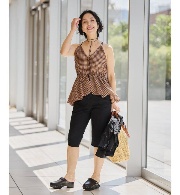 IENA LA BOUCLE「IENA LA BOUCLE C/Pポプリンチェックキャミソール」|キャミソール|