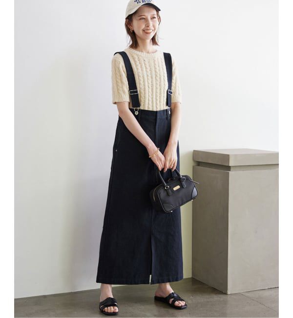SLOBE IENA「《WEB限定/追加》ハイウエストジャンパースカート」|スカート|