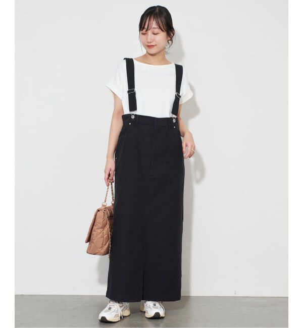 SLOBE IENA「《WEB限定/追加》ハイウエストジャンパースカート」|スカート|