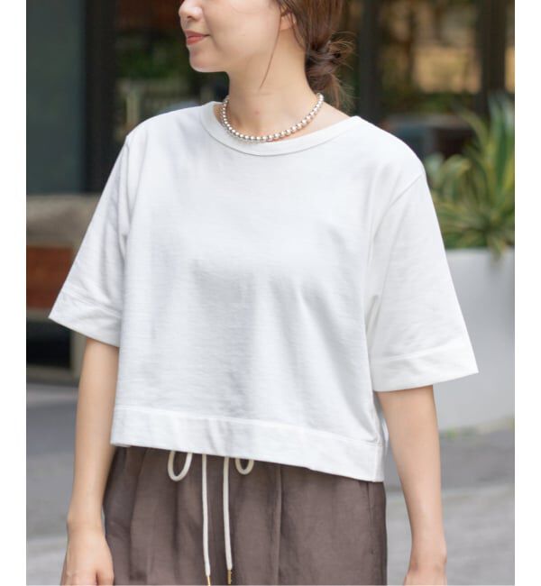 IENA「《WEB限定/追加》クロップドTシャツ」|Tシャツ・カットソー|ホワイト