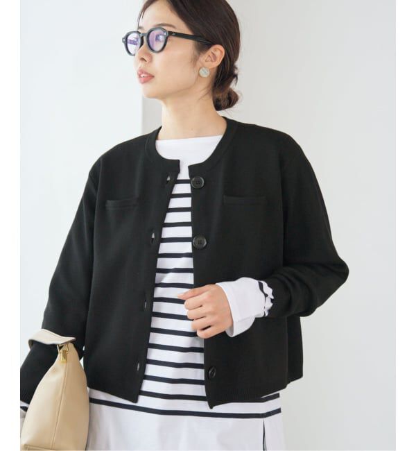 IENA「スーパーファインスムースクルーカーディガン」|カーディガン|