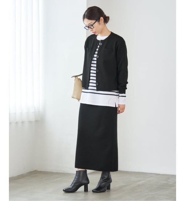 IENA「スーパーファインスムースクルーカーディガン」|カーディガン|