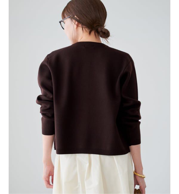 IENA「スーパーファインスムースクルーカーディガン」|カーディガン|