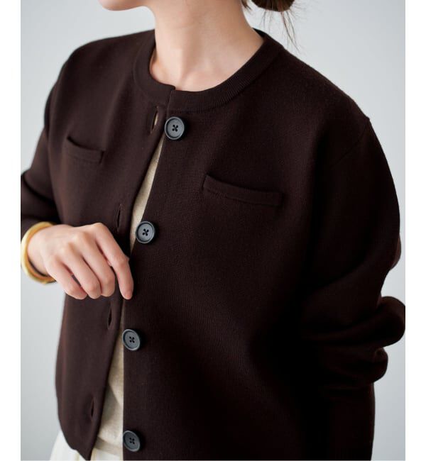 IENA「スーパーファインスムースクルーカーディガン」|カーディガン|