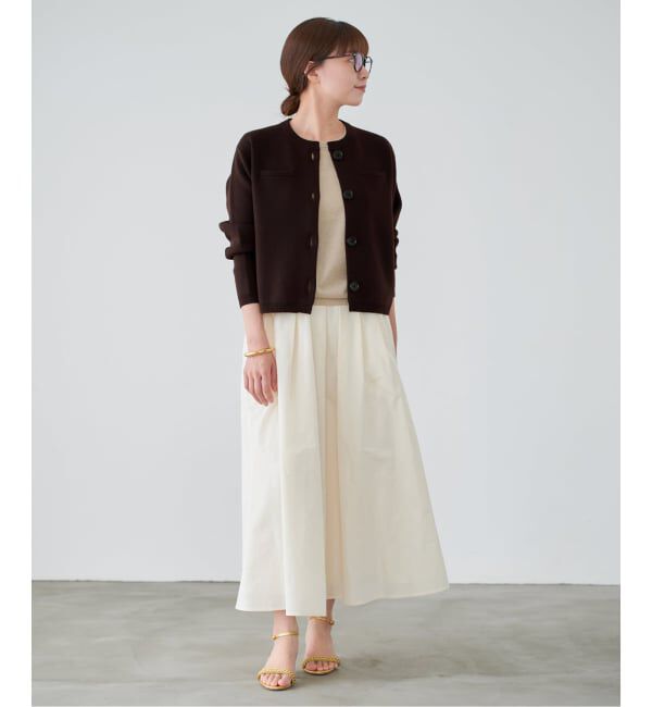IENA「スーパーファインスムースクルーカーディガン」|カーディガン|
