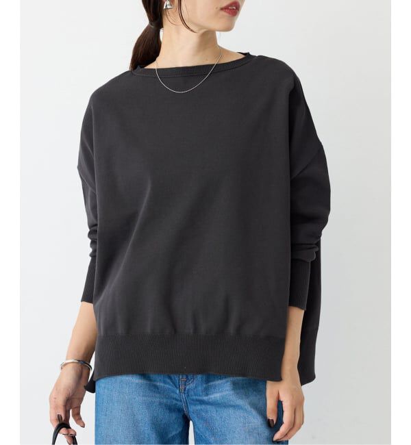 IENA「《WEB限定/追加2》コットンストレッチ NEO2 ワイド長袖プルオーバー」|ニット・セーター|グレー
