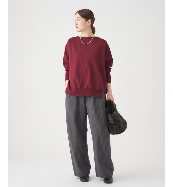 IENA「《WEB限定/追加2》コットンストレッチ NEO2 ワイド長袖プルオーバー」|ニット・セーター|