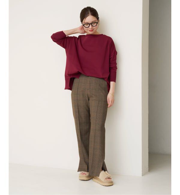 IENA「《WEB限定/追加2》コットンストレッチ NEO2 ワイド長袖プルオーバー」|ニット・セーター|