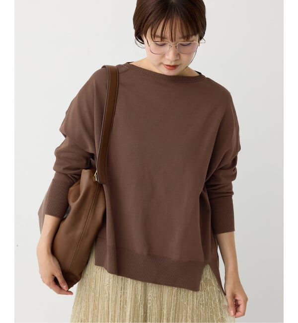 IENA「《WEB限定/追加2》コットンストレッチ NEO2 ワイド長袖プルオーバー」|ニット・セーター|