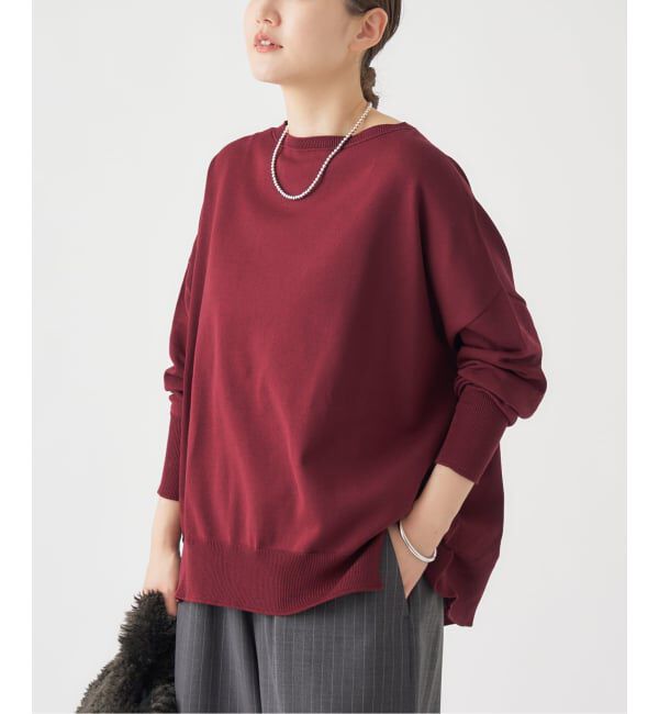 IENA「《WEB限定/追加2》コットンストレッチ NEO2 ワイド長袖プルオーバー」|ニット・セーター|