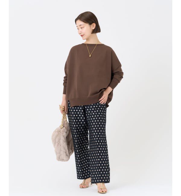 IENA「《WEB限定/追加2》コットンストレッチ NEO2 ワイド長袖プルオーバー」|ニット・セーター|